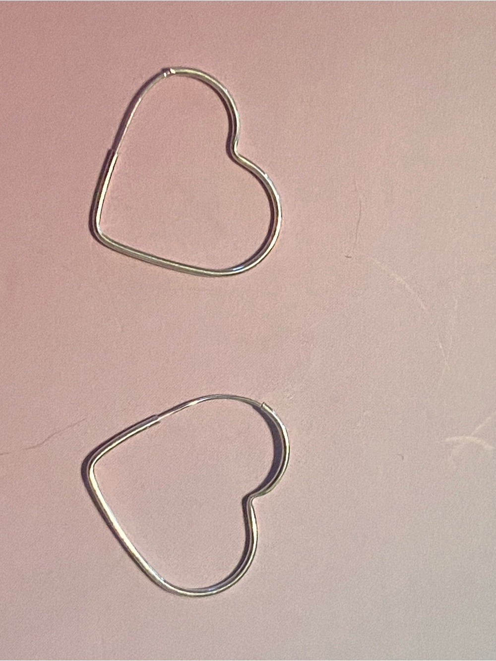 Heart-Shaped 925 Silver Hoop Earrings - Women Accessories